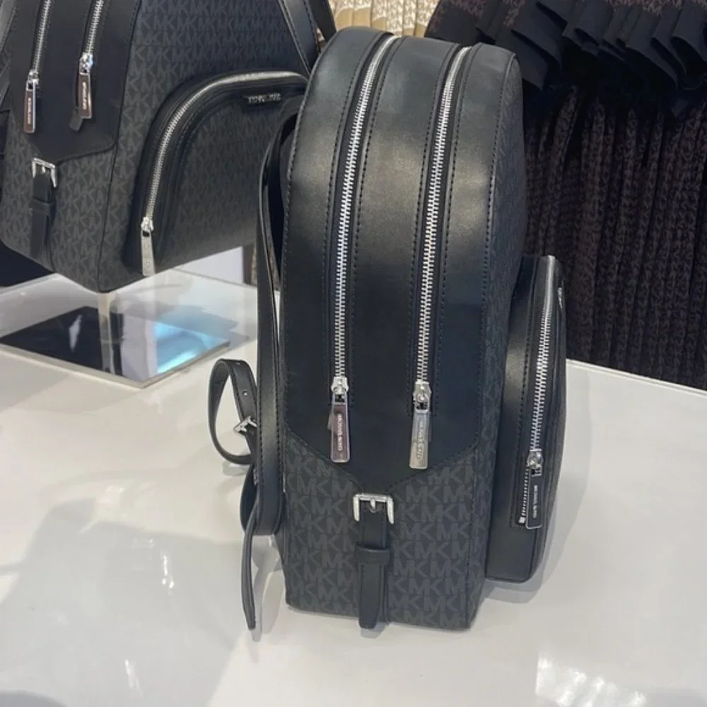 Michael Kors Jaycee Large Zip Pocket Backpack Black